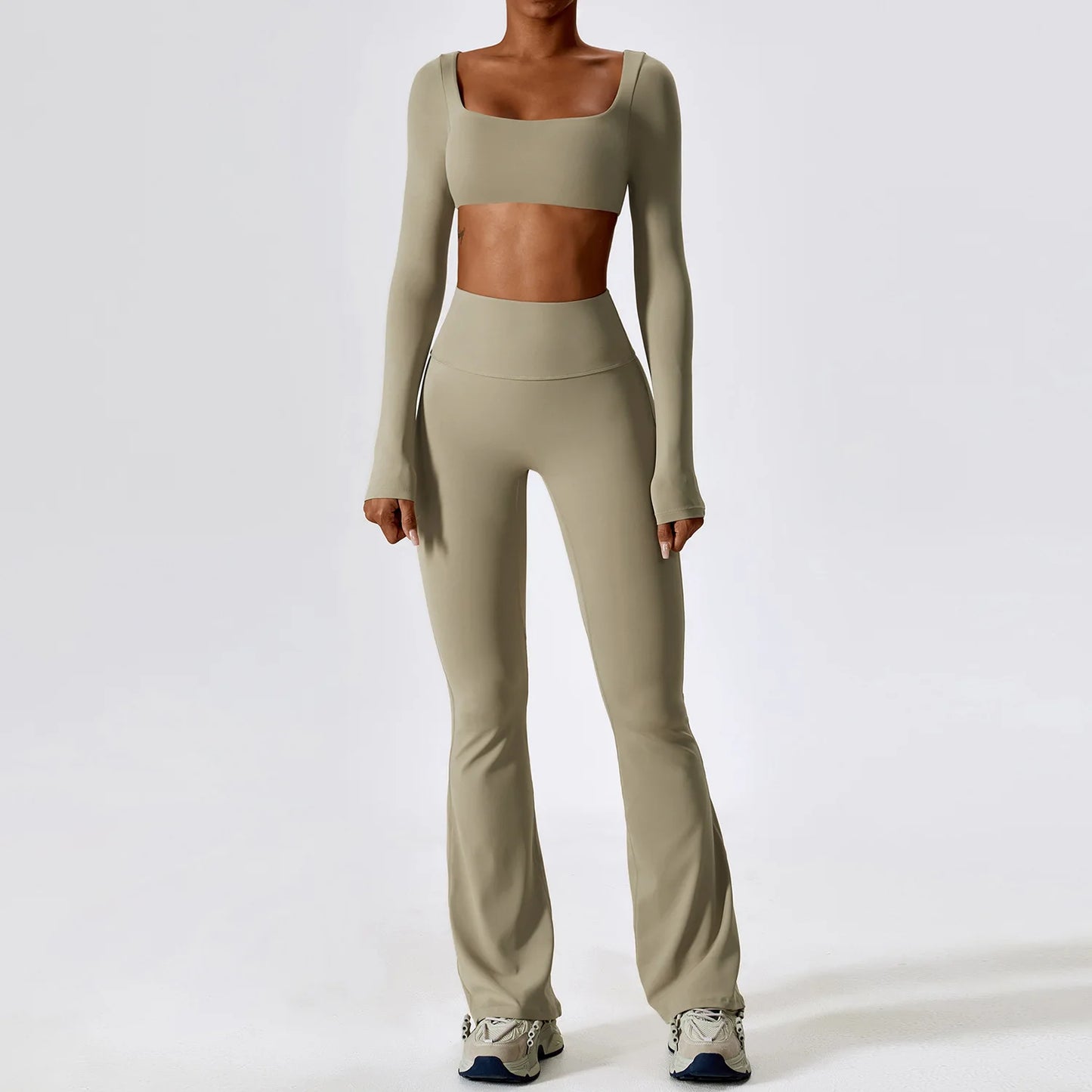 YogaFit: Seamless Sculpt Long Sleeve 2-Piece Set