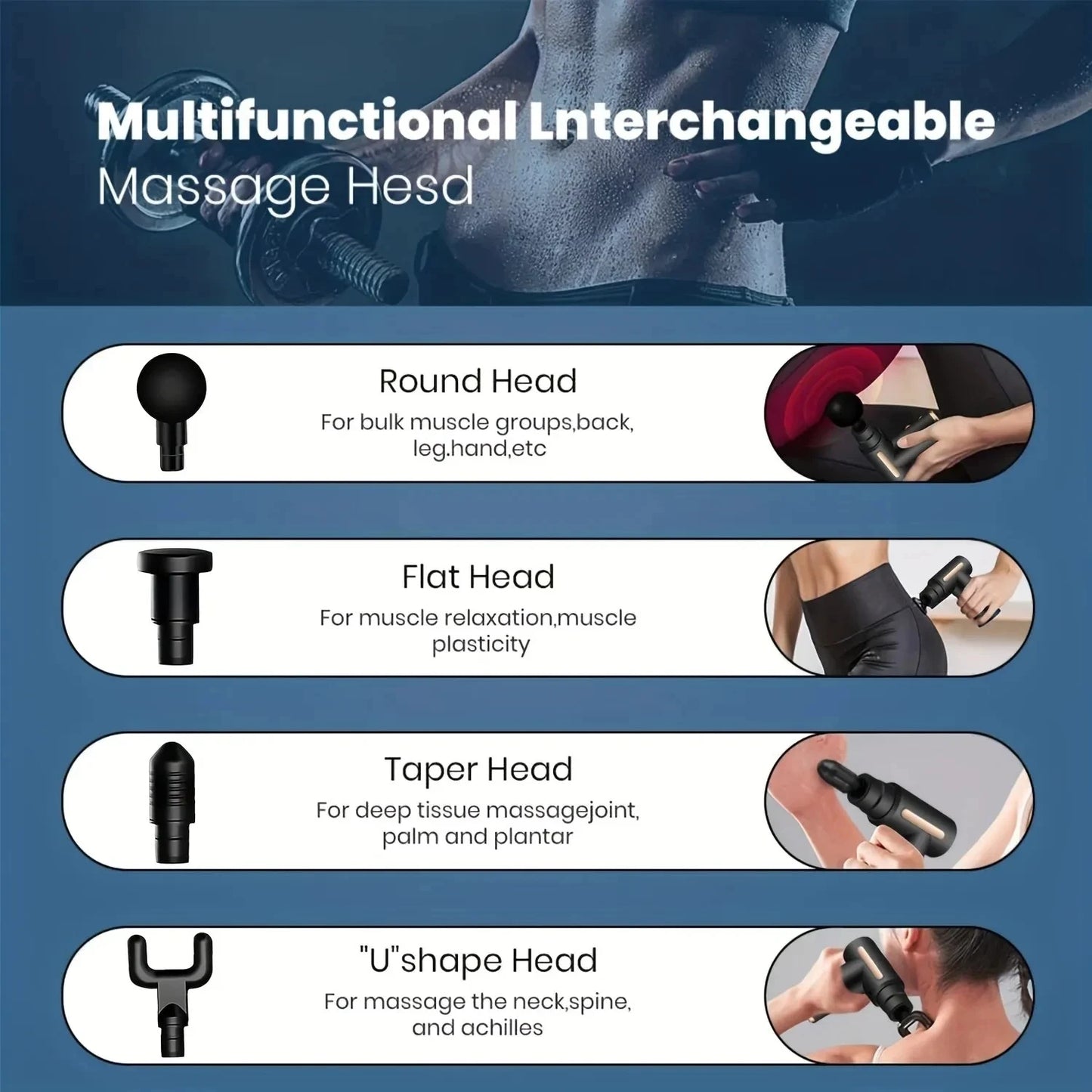 PowerFlex Massage Gun - 6-Speed Deep Tissue Vibration Relief